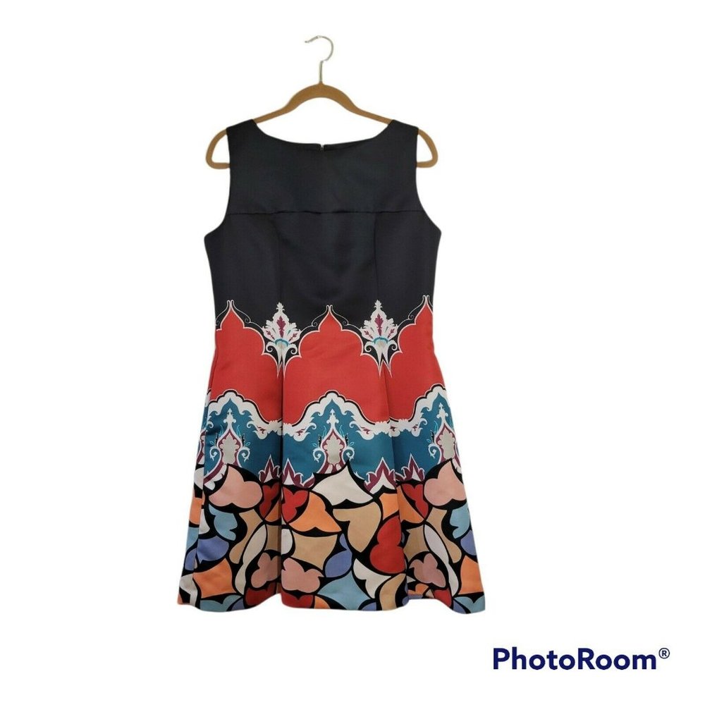 Etro Black Red Multicolor Patterned Sleeveless Mini Dress